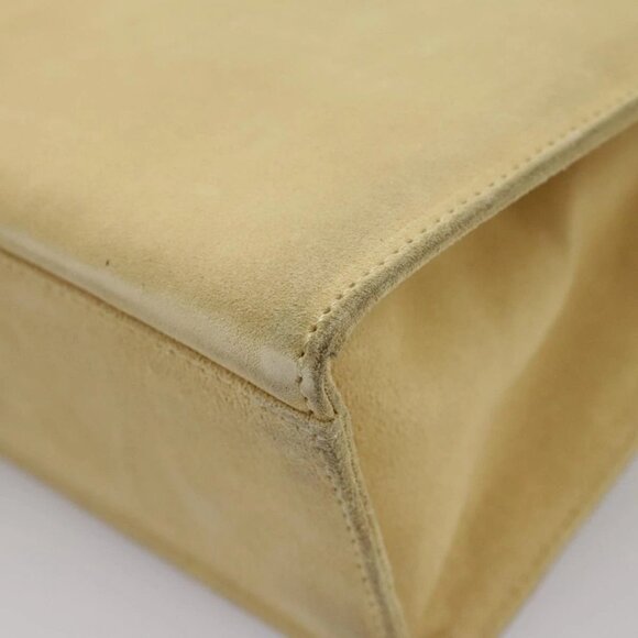 Salvatore Ferragamo Hand Bag Suede 2way Beige Silver Auth 102527 - Picture 4 of 16